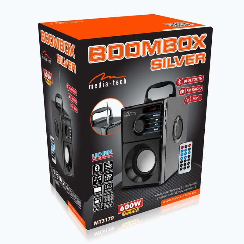 Мобільна колонка Media-Tech Boombox Silver чорний/срібний 8