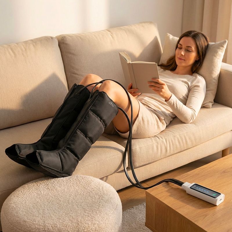 Лімфатичний масажер для ніг Media-Tech Air Compression Lymphatic Drainage black 12