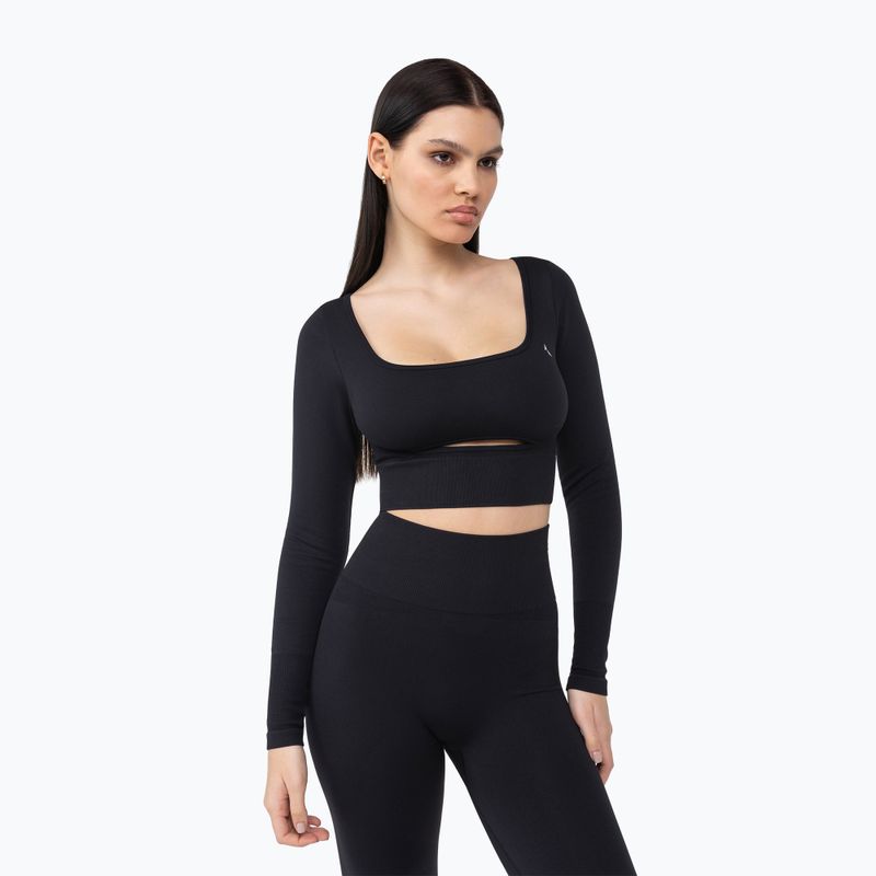 Лонгслів для тренувань жіночий Carpatree Dopamine Buzz Seamless obsidian black