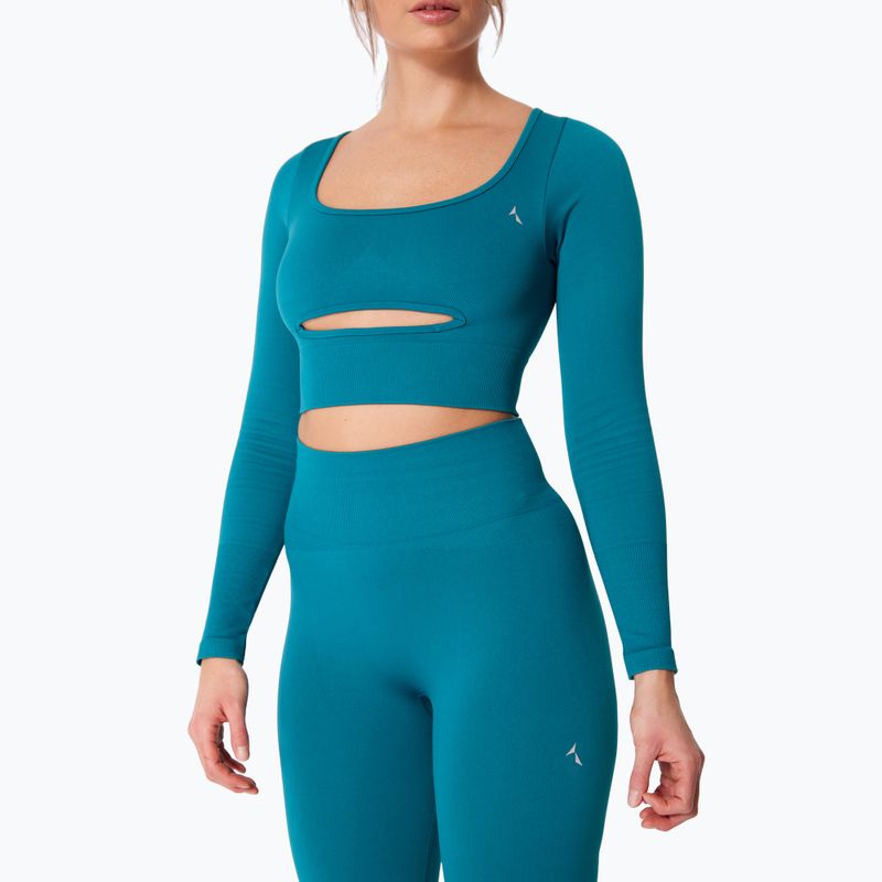 Лонгслів для тренувань жіночий Carpatree Dopamine Buzz Seamless petrol green 3