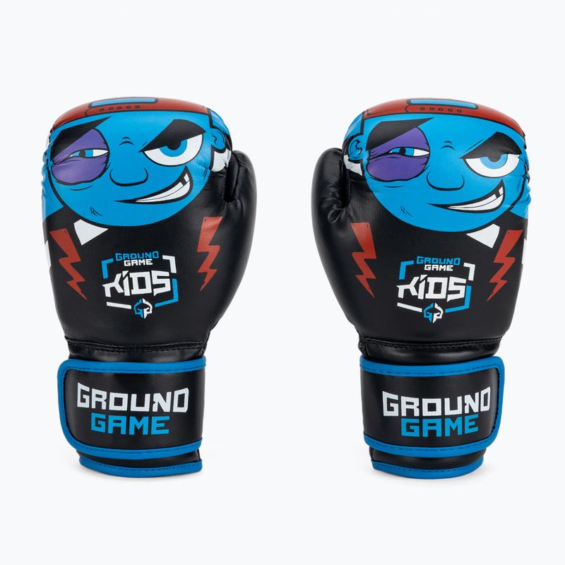 Рукавиці боксерські дитячі Ground Game Prodigy чорно-блакитні