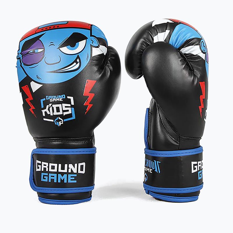 Рукавиці боксерські дитячі Ground Game Prodigy чорно-блакитні 7