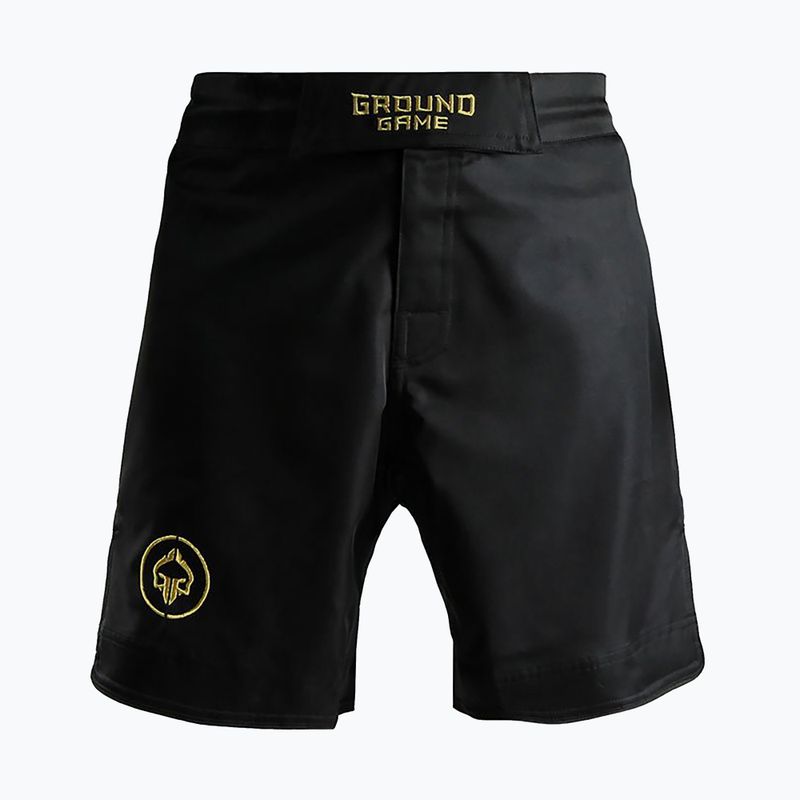 Шорти для ММА чоловічі Ground Game MMA Athletic Gold чорні MMASHOATHGOLD