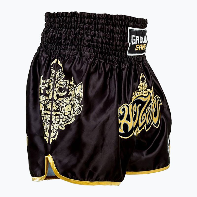 Шорти для боксу чоловічі Ground Game Muay Thai "Gold" чорні 21MTSHGOLDS 2