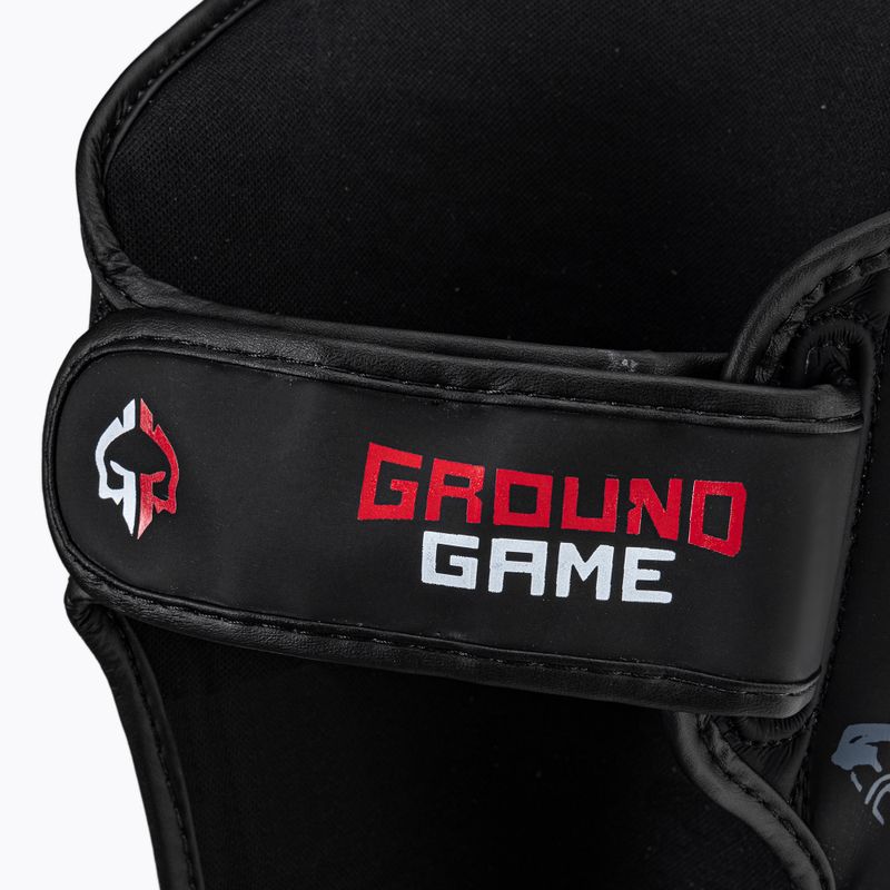 Протектори гомілок Ground Game Samurai чорно-червоні 3