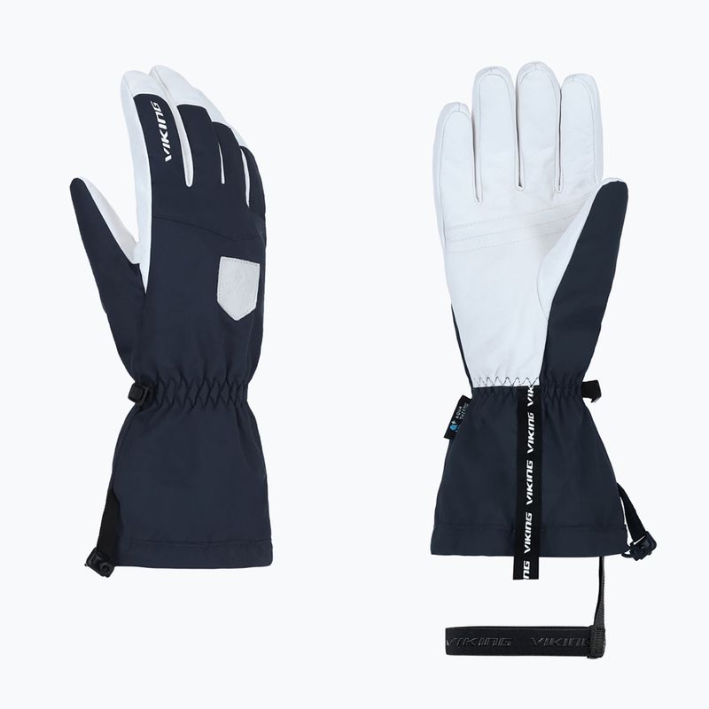 Рукавиці гірськолижні чоловічі Viking Sven Ski navy/white leather 7