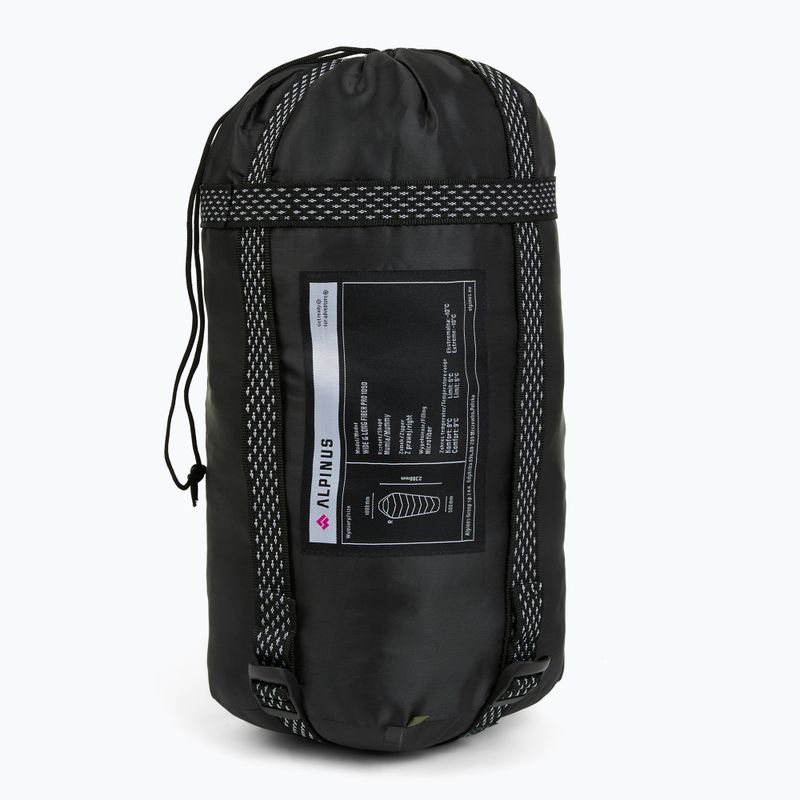 Спальний мішок Alpinus Wide & Long Fiber Pro 1050 230 см/правий соснова зелень 13