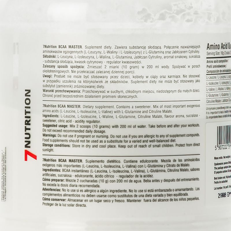 BCAA Master 7Nutrition амінокислоти 500г кола-лайм 7Nu000333 2