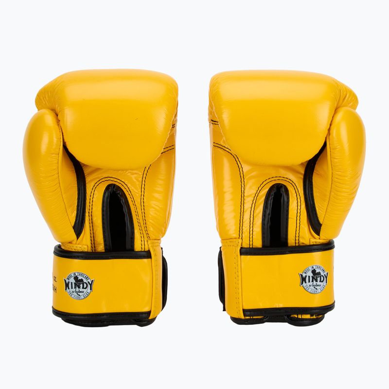 Рукавиці боксерські WINDY Classic Genuine Leather yellow 3