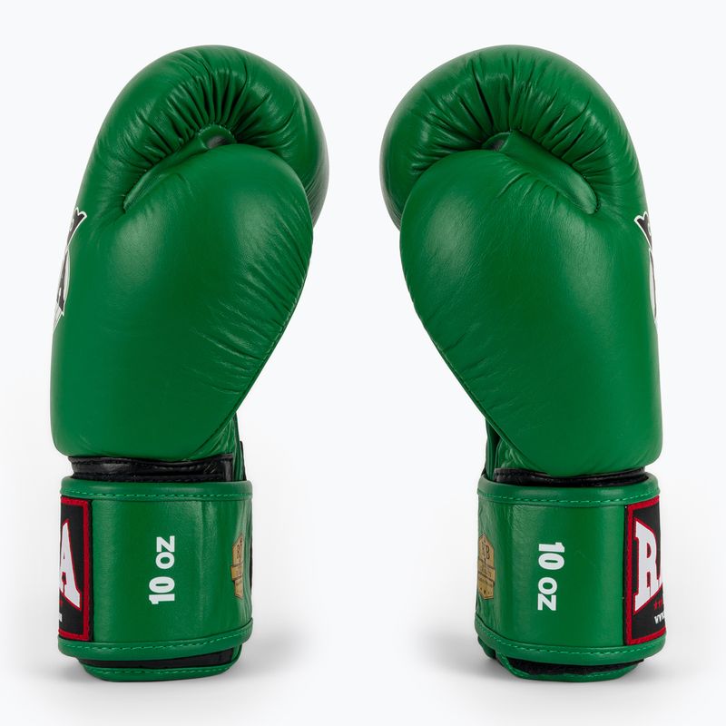 Рукавиці боксерські RAJA BOXING Single Standard Genuine Leather green 4