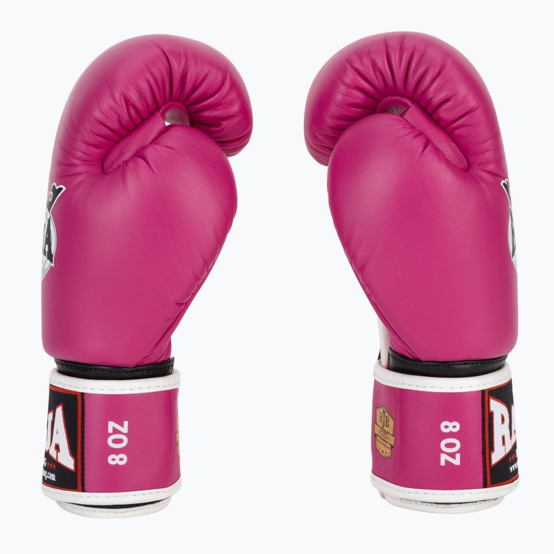 Рукавиці боксерські RAJA BOXING Single Standard Genuine Leather pink 4