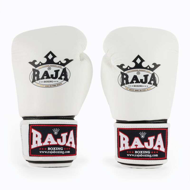 Рукавиці боксерські RAJA BOXING Single Standard Genuine Leather white 2