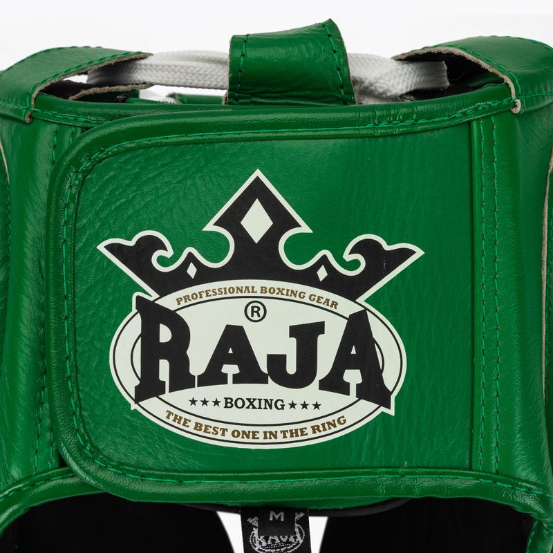 Шолом боксерський RAJA BOXING Genuine Leather green 5