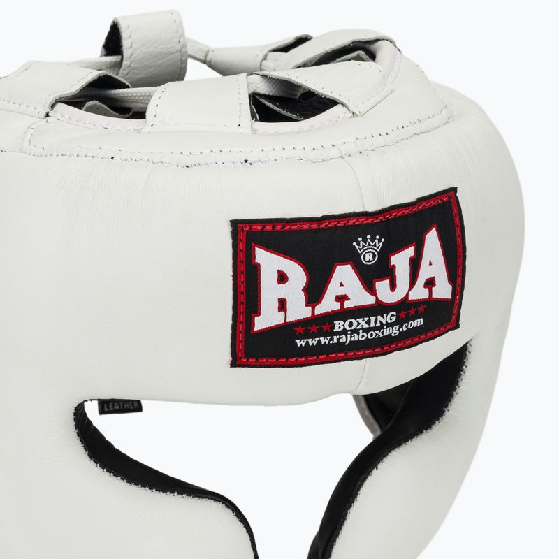 Шолом боксерський RAJA BOXING Genuine Leather white 4