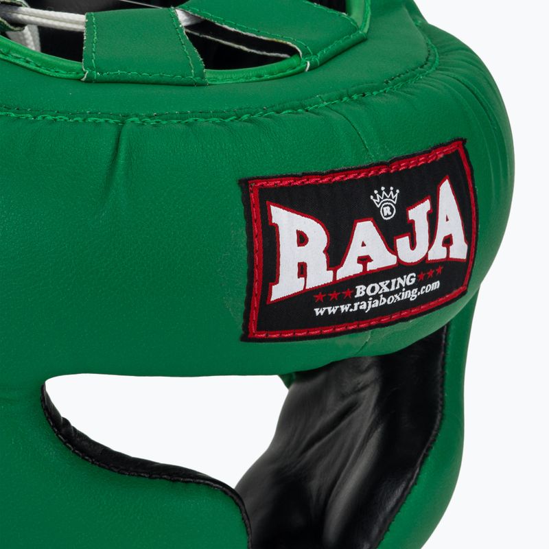 Шолом боксерський RAJA BOXING Semi Leather green 4