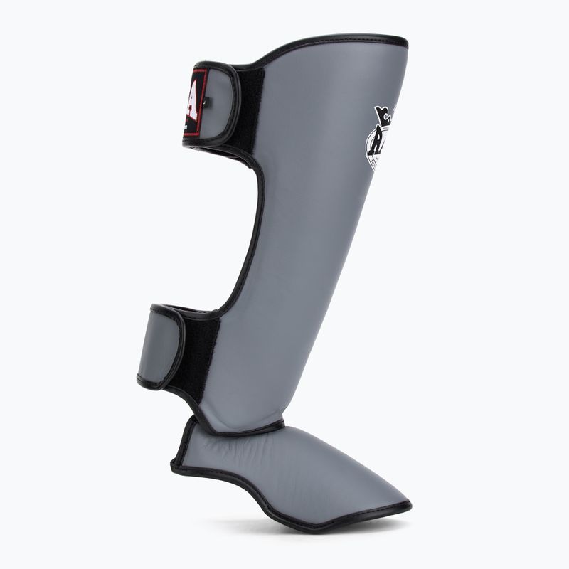Захист гомілок та стоп RAJA BOXING Lightweight Shin Guards Genuine Leather grey 2