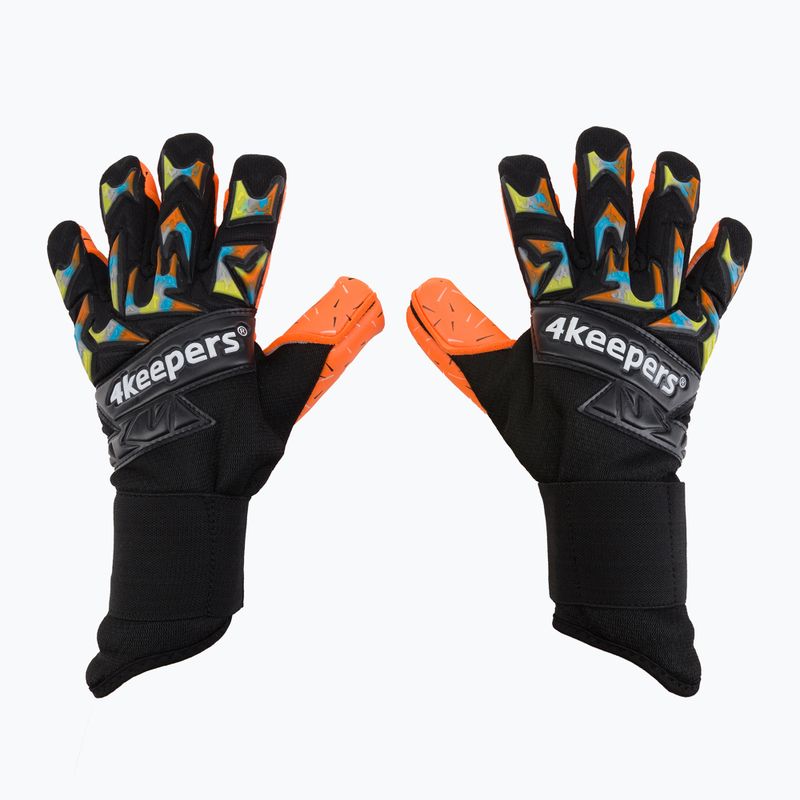 Рукавиці воротарські 4keepers Equip Flame NC чорні/різнокольорові