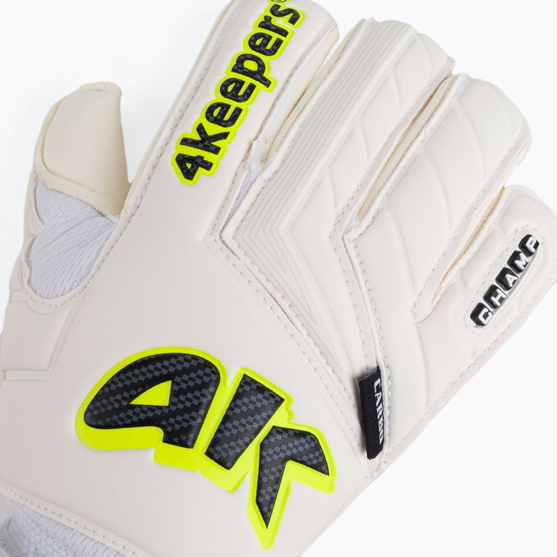 Рукавиці воротарські 4keepers Champ Carbo V RF Strap білі/жовті 3