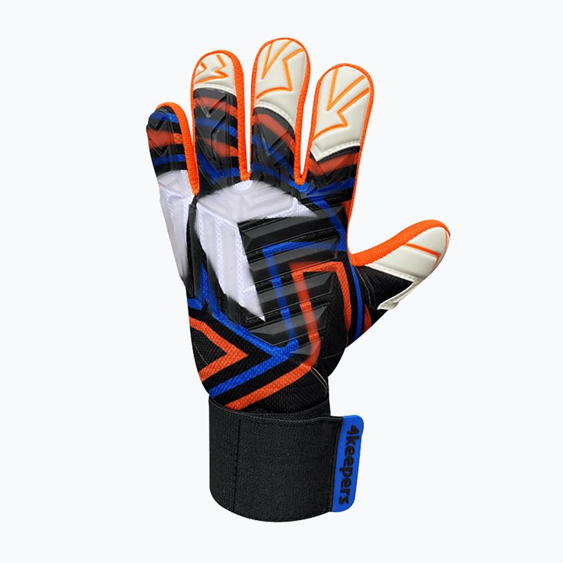 Рукавиці воротарські дитячі 4keepers Evo Lanta NC чорні/білі/блакитні/помаранчеві 4