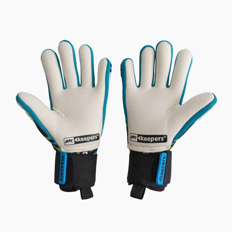 Рукавиці воротарські дитячі 4keepers Evo Amson NC чорні/білі/жовті/блакитні 2