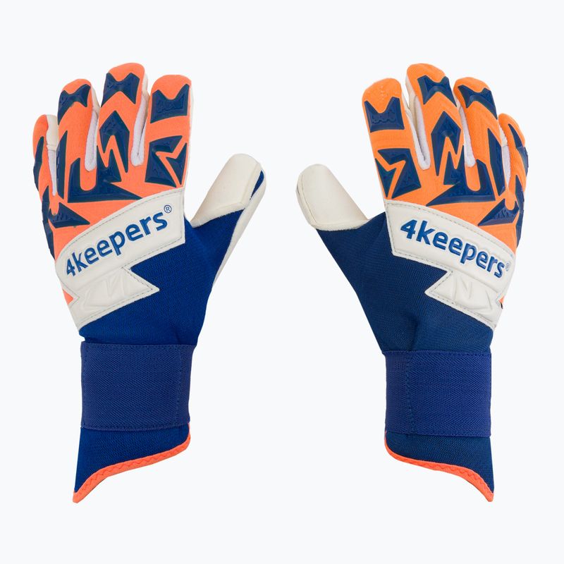 Рукавиці воротарські дитячі 4keepers Equip Puesta NC Jr блакитні/помаранчеві