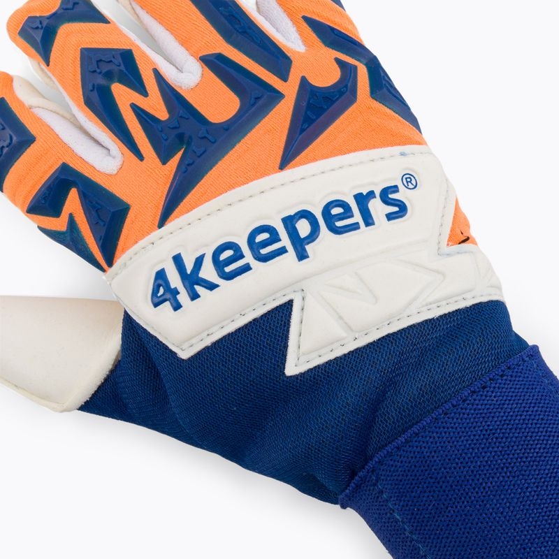 Рукавиці воротарські дитячі 4keepers Equip Puesta NC Jr блакитні/помаранчеві 3