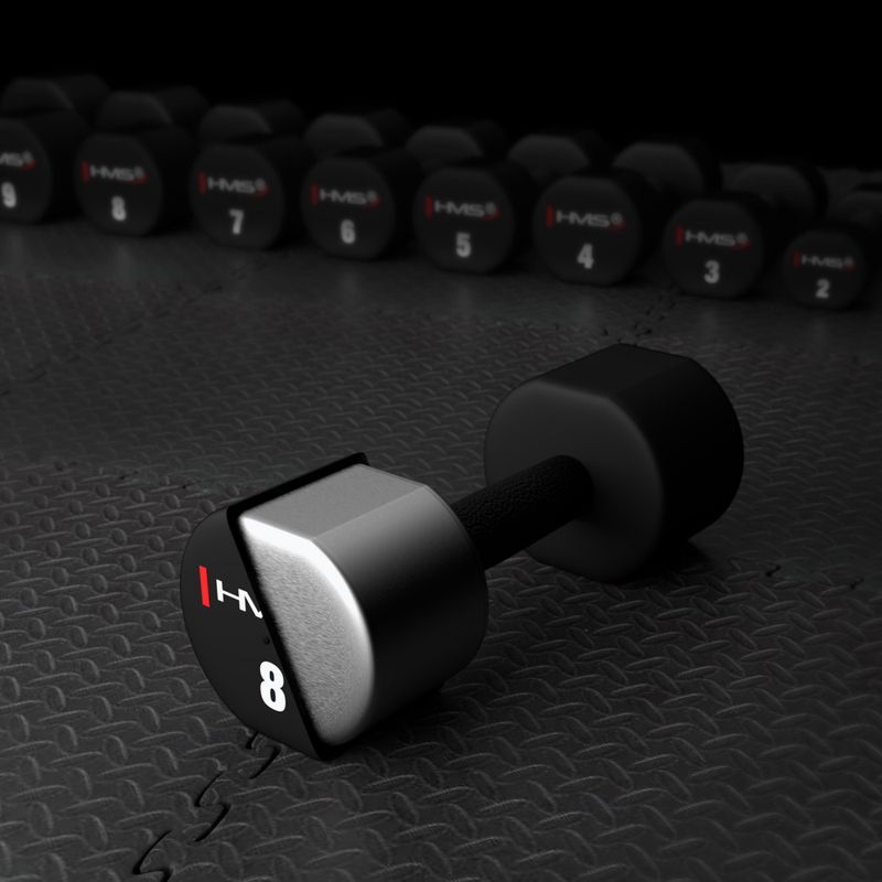 Гантелі HMS HPT02 TPU 2 шт. 8 кг black 7