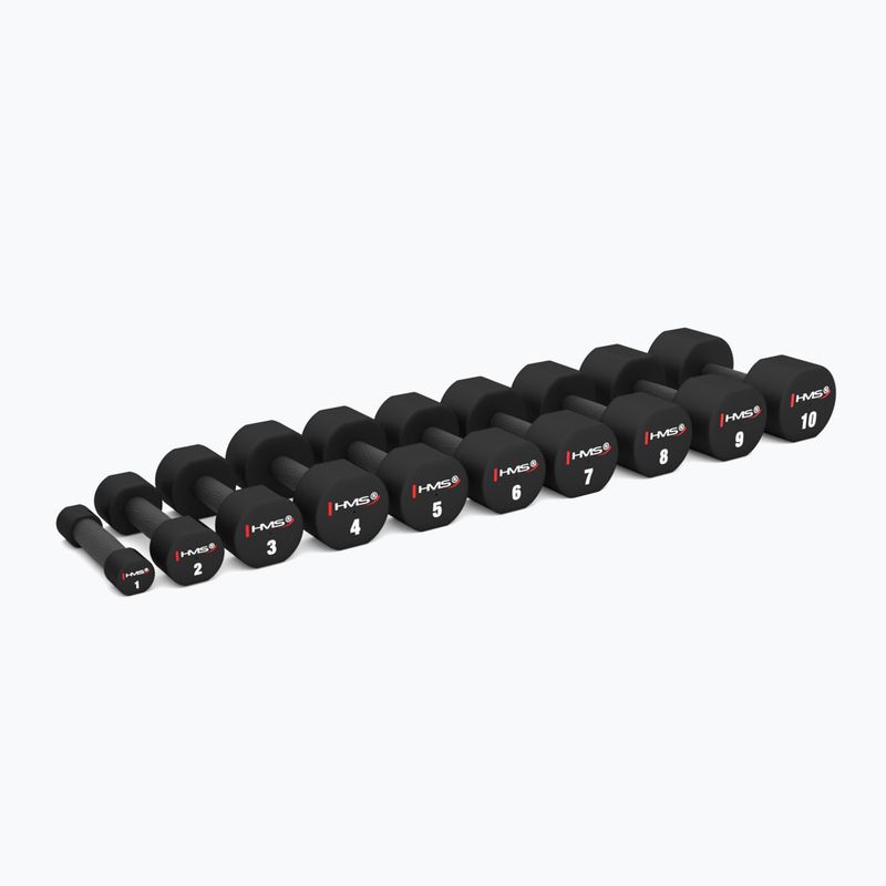 Гантелі HMS HPT02 TPU 2 шт. 10 кг black 4