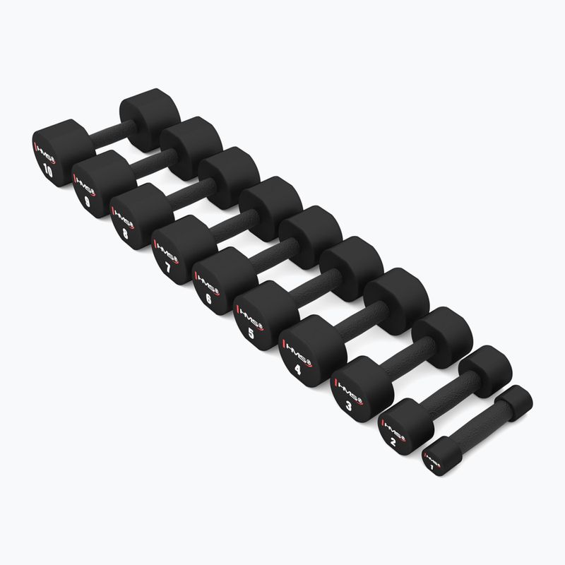 Гантелі HMS HPT02 TPU 2 шт. 10 кг black 5