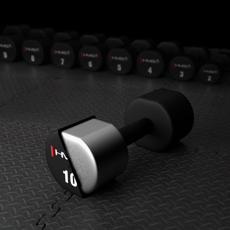 Гантелі HMS HPT02 TPU 2 шт. 10 кг black 7