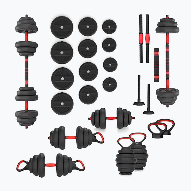 Набір ваг HMS SGN120 Pro Set 6W1 20 кг чорний/червоний