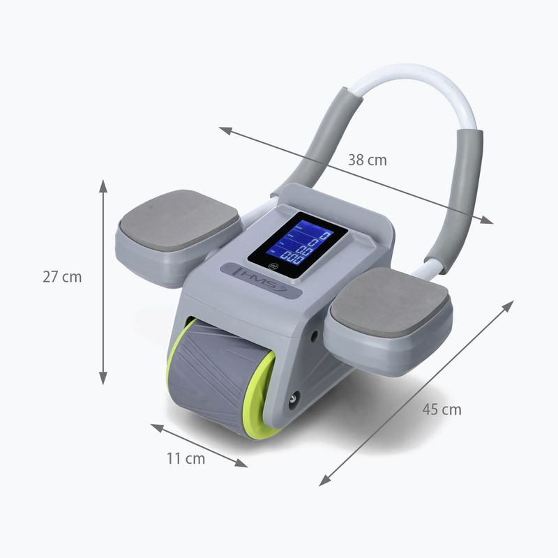 Колесо автоматичне для тренувань пресу з дисплеєм HMS KA08 сірий 6