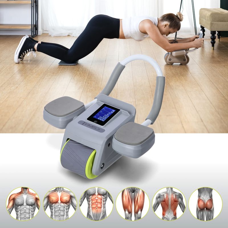 Колесо автоматичне для тренувань пресу з дисплеєм HMS KA08 сірий 15