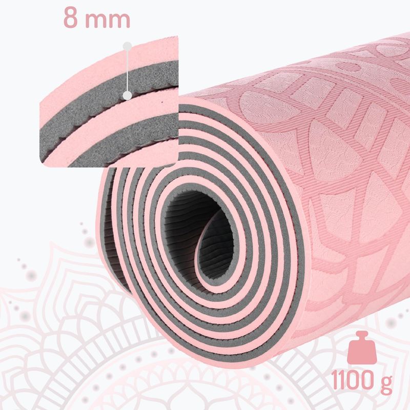 Килимок для йоги HMS YM10 light pink 3