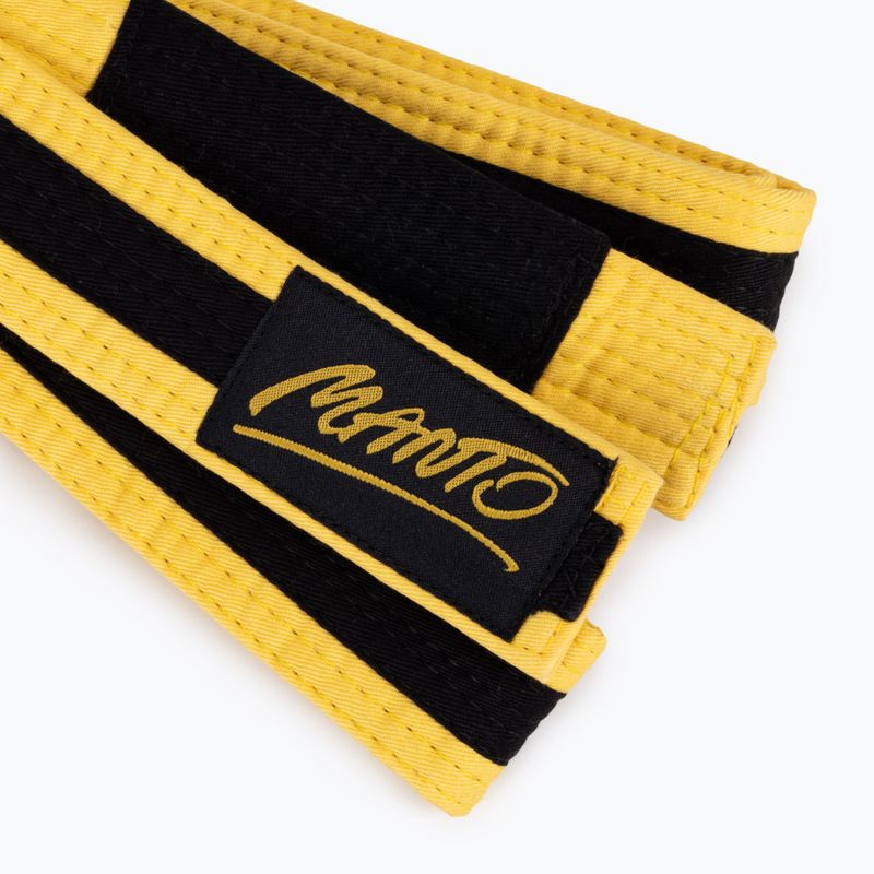Пояс для бразильського джиу-джитсу для дітей MANTO BJJ Tag yellow with black stripe 2