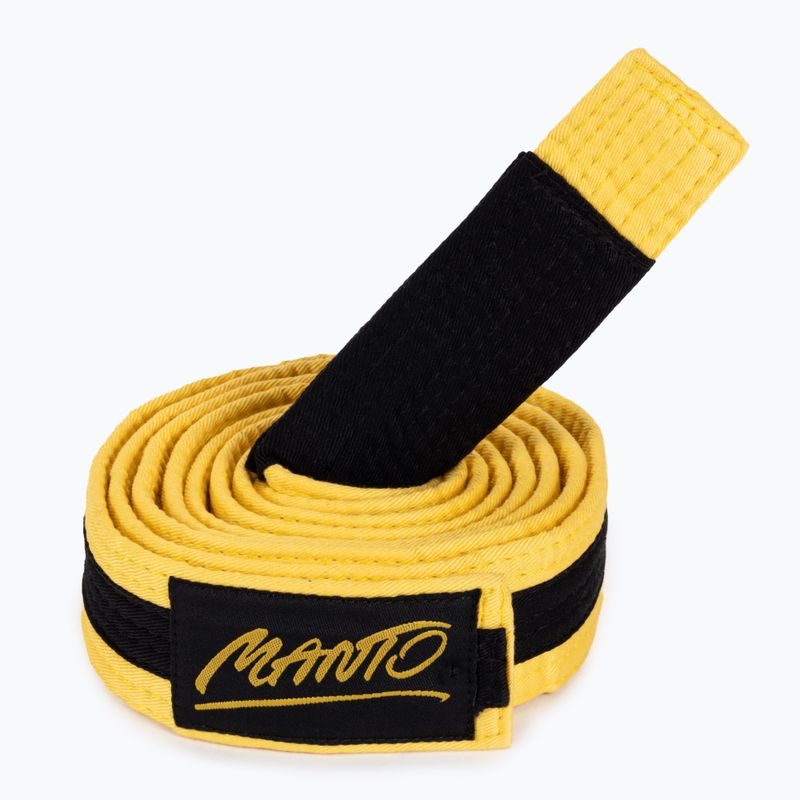 Пояс для бразильського джиу-джитсу для дітей MANTO BJJ Tag yellow with black stripe 3