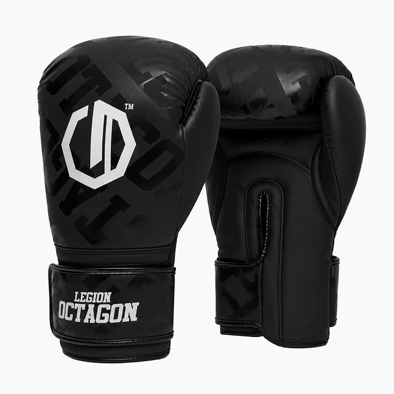 Рукавиці боксерські Octagon Legion Eclipse black/silver 2