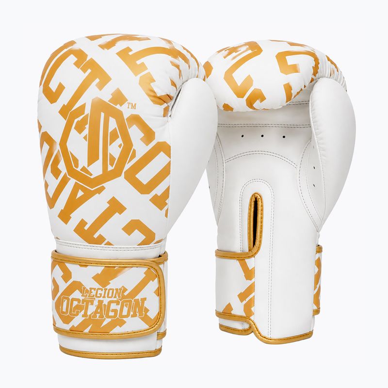 Рукавиці боксерські Octagon Legion Eclipse white/gold 2