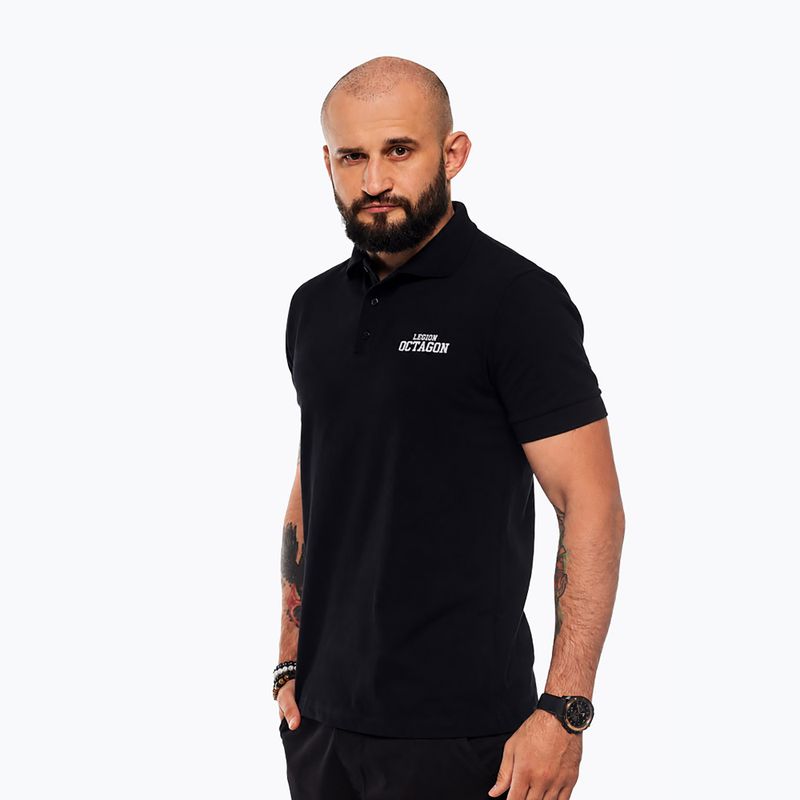 Футболка поло чоловіча Octagon Legion HFT Polo black/white 3