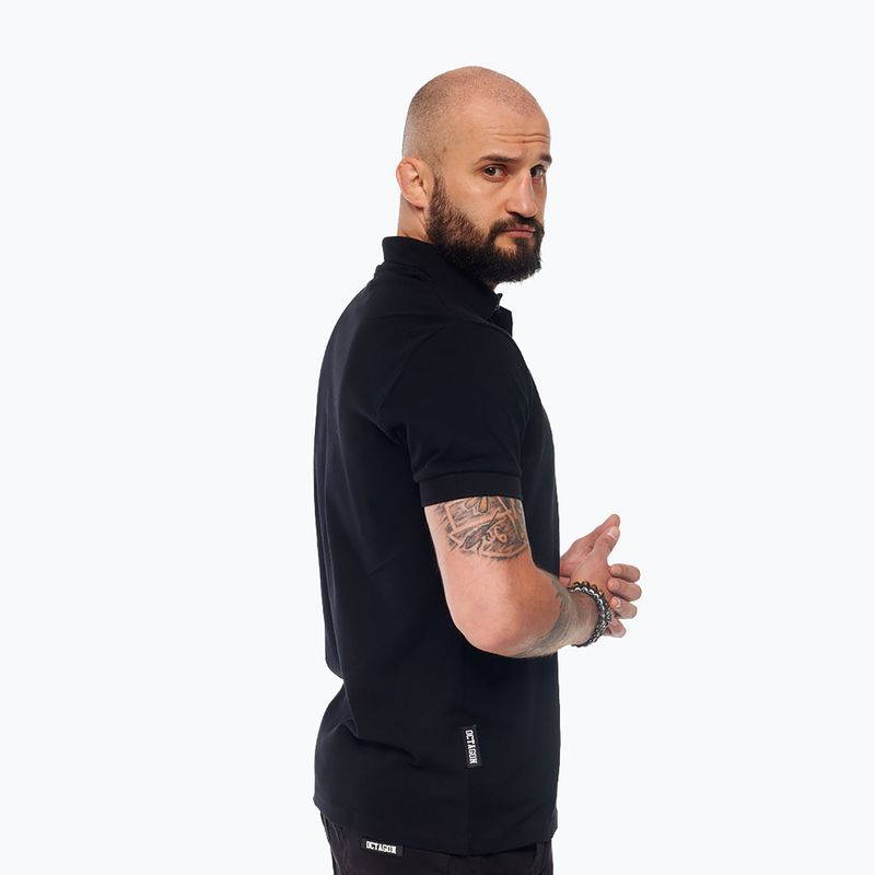 Футболка поло чоловіча Octagon Legion HFT Polo black/white 4