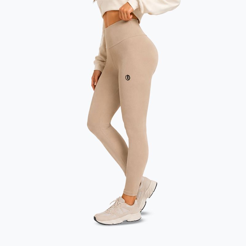 Легінси для тренувань жіночі Octagon Legion Ribber beige 4