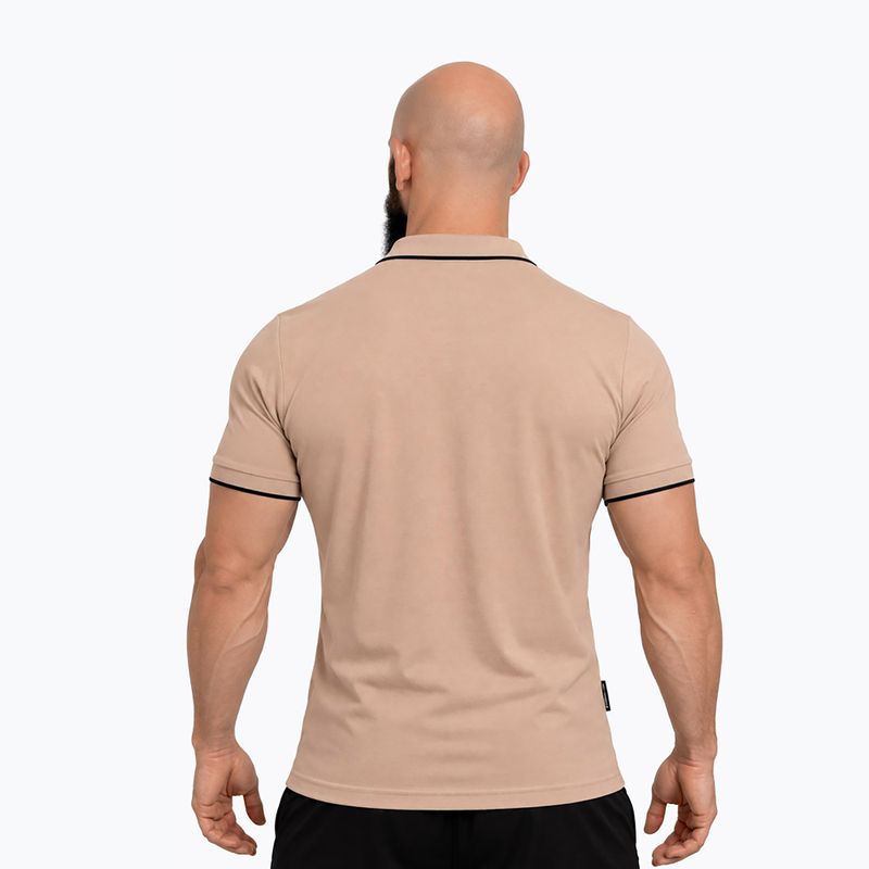 Футболка поло чоловіча Octagon Legion Tipped Small Logo 3D Polo beige 2