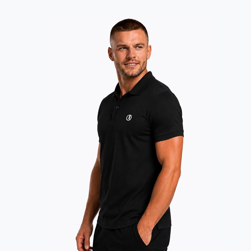 Футболка поло чоловіча Octagon Legion Small Logo 3D Polo black/white 3