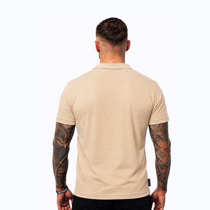 Футболка поло чоловіча Octagon Legion Small Logo 3D Polo beige 2