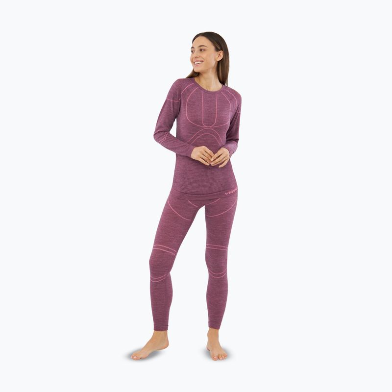 Жіночий комплект термобілизни Viking Lan Pro claret/light pink 4