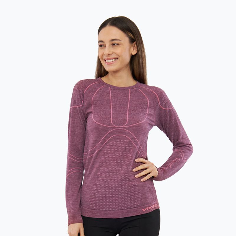 Жіноча термоактивна кофта Viking Lan Pro claret/light pink