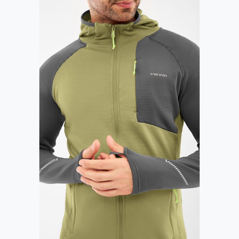 Кофта трекінгова чоловіча Viking Birger Hoodie olive/dark grey 4