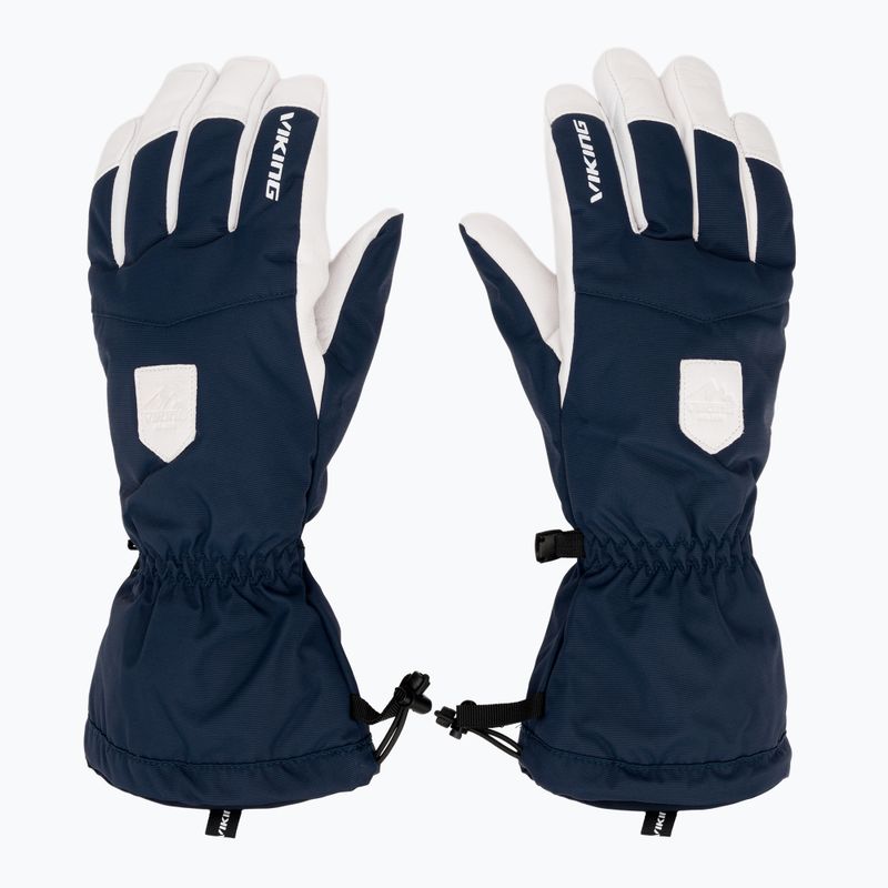 Рукавиці гірськолижні чоловічі Viking Sven Ski navy/white leather 2