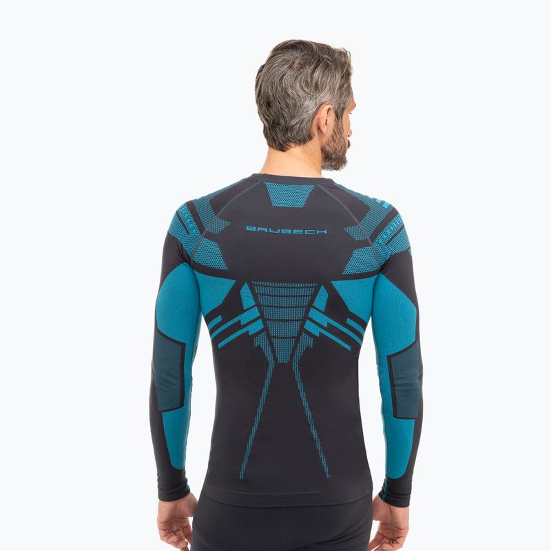 Чоловічий термоактивний лонгслів Brubeck Dry graphite/blue 2