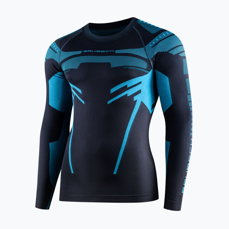 Чоловічий термоактивний лонгслів Brubeck Dry graphite/blue 3